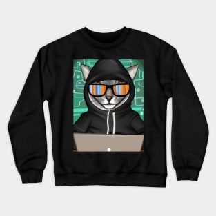 Hacker Cat Crewneck Sweatshirt